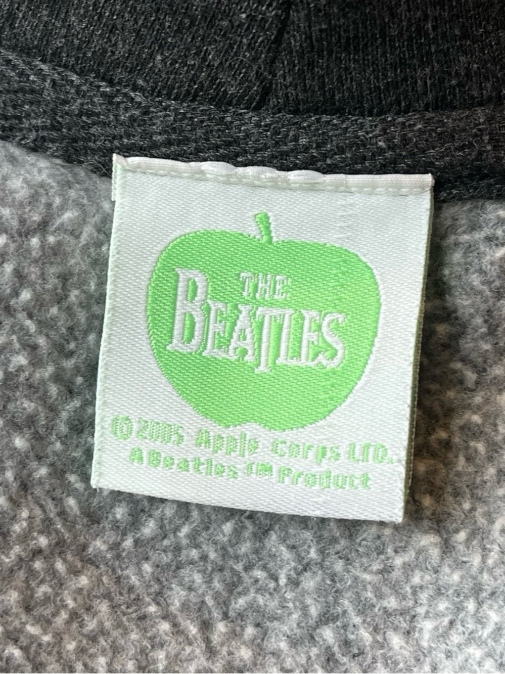 Vintage 2005 The Beatles Zip Up Hoodie Charcoal Grey XXL Apple Corps Band Merch - Picture 7 of 9